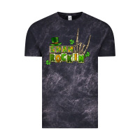 Cloud Black Sham rockin skeleton hand St. Patrick's Vintage Tee - CowGirlArtShop