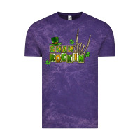 Cloud Purple Sham rockin skeleton hand St. Patrick's Vintage Tee - CowGirlArtShop