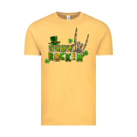 Vintage Mustard Sham rockin skeleton hand St. Patrick's Vintage Tee - CowGirlArtShop