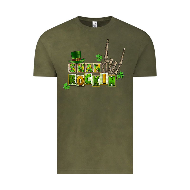 Sham Rockin Skeleton Hand St. Patrick's Vintage Tee by CowGirlArtShop | Teevron