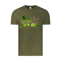 Vintage Olive Sham rockin skeleton hand St. Patrick's Vintage Tee - CowGirlArtShop