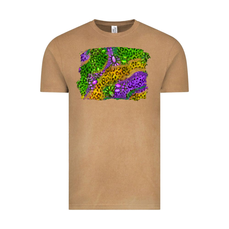 Mardi Gras Leopard Gemstone Background Vintage Tee by RanaPortraitStore | Teevron