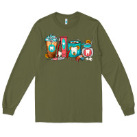 Army Green Dentist Coffee Cups Long Sleeve Tee - FaDigitalArtStudio
