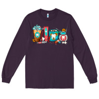 Plum Dentist Coffee Cups Long Sleeve Tee - FaDigitalArtStudio