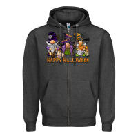 Charcoal Heather happy halloween  gnomies Zipper Hoodie - BarkalooDesign