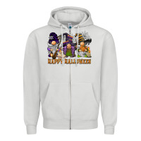 Dove Grey happy halloween  gnomies Zipper Hoodie - BarkalooDesign