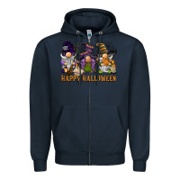 Navy happy halloween  gnomies Zipper Hoodie - BarkalooDesign