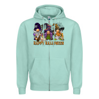 Seafoam happy halloween  gnomies Zipper Hoodie - BarkalooDesign