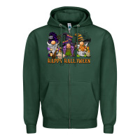 Sports Green happy halloween  gnomies Zipper Hoodie - BarkalooDesign