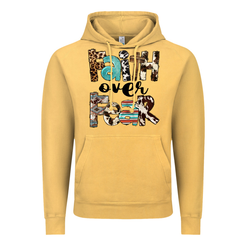 Western Faith Over Fear Vintage Hoodie by FaDigitalArtStudio | Teevron