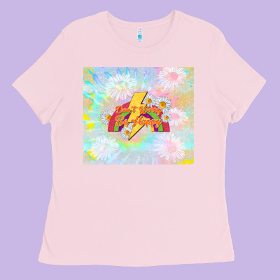 Don't Worry Be Happy Ladies Tee Designed By Tumblerdesignbyshophia