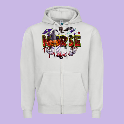 Halloween Nurse Life Zipper Hoodie Designed By Barkaloodesign