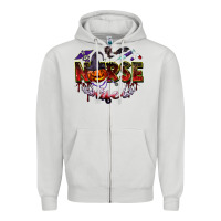 Dove Grey halloween nurse life Zipper Hoodie - BarkalooDesign