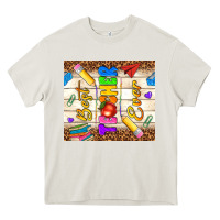 Cream best teacher ever Heavy Core Tee - NancyCooperArtShop