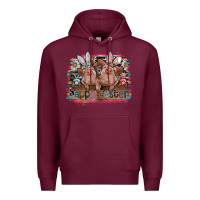 Burgundy Happy Easter Premium Hoodie - CowhideDigitalArt
