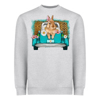 Heather Grey easter bunny truck Heavyweight Sweatshirt - Artiststas