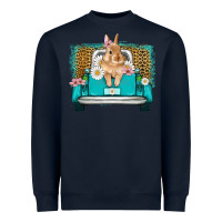 Navy easter bunny truck Heavyweight Sweatshirt - Artiststas