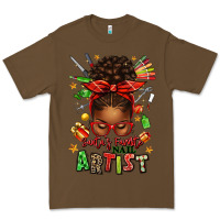 Cacao santa's favorite nail artist afro messy bun Premium Tee - texasbilliewilder