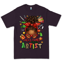Plum santa's favorite nail artist afro messy bun Premium Tee - texasbilliewilder