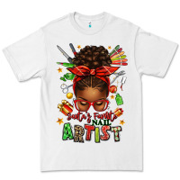 White santa's favorite nail artist afro messy bun Premium Tee - texasbilliewilder