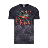 Cloud Black Wild and free 4th of july Vintage Tee - CowGirlArtShop
