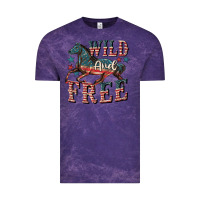 Cloud Purple Wild and free 4th of july Vintage Tee - CowGirlArtShop