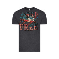 Vintage Black Wild and free 4th of july Vintage Tee - CowGirlArtShop