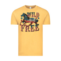Vintage Mustard Wild and free 4th of july Vintage Tee - CowGirlArtShop