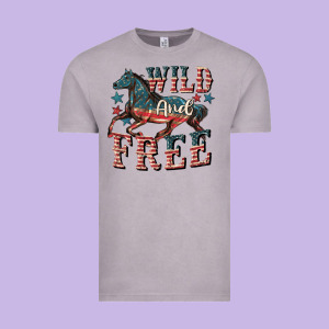 Wild And Free 4th Of July Vintage Tee Designed By Cowgirlartshop
