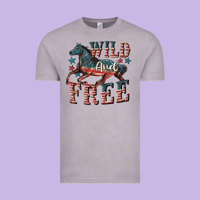 Wild And Free 4th Of July Vintage Tee Designed By Cowgirlartshop