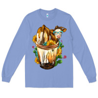 Colony Blue Simmental Cow Bobba Cup Long Sleeve Tee - FaDigitalArtStudio