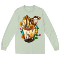 Matcha Simmental Cow Bobba Cup Long Sleeve Tee - FaDigitalArtStudio