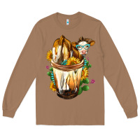 Toasted Coconut Simmental Cow Bobba Cup Long Sleeve Tee - FaDigitalArtStudio