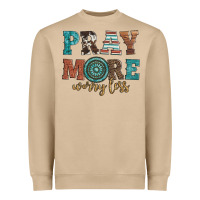 Mushroom pray more worry less Heavyweight Sweatshirt - Artiststas