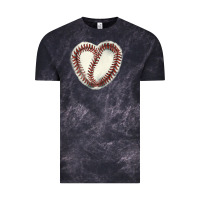 Cloud Black Baseball ball heart Vintage Tee - HowdyJamesFarm