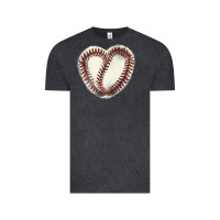 Vintage Black Baseball ball heart Vintage Tee - HowdyJamesFarm