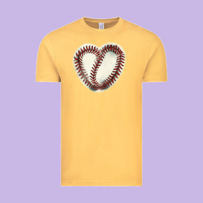 Baseball Ball Heart Vintage Tee Designed By Howdyjamesfarm