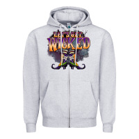 Heather Grey lets get wıcked Zipper Hoodie - BarkalooDesign