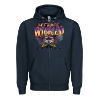 Navy lets get wıcked Zipper Hoodie - BarkalooDesign