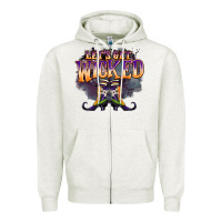 Oatmeal Heather lets get wıcked Zipper Hoodie - BarkalooDesign