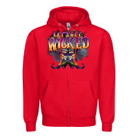 Red lets get wıcked Zipper Hoodie - BarkalooDesign