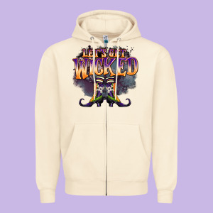 Lets Get Wıcked Zipper Hoodie Designed By Barkaloodesign