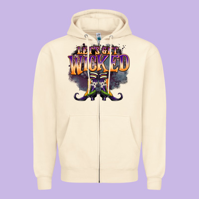 Lets Get Wıcked Zipper Hoodie Designed By Barkaloodesign
