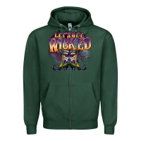 Sports Green lets get wıcked Zipper Hoodie - BarkalooDesign