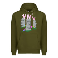 Army Green easter island moai figures  cute travelers funny gift Premium Hoodie - maiPhamDesign
