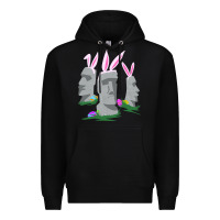 Black easter island moai figures  cute travelers funny gift Premium Hoodie - maiPhamDesign