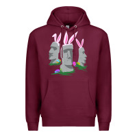 Burgundy easter island moai figures  cute travelers funny gift Premium Hoodie - maiPhamDesign