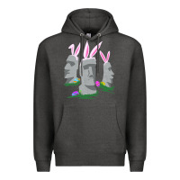 Charcoal Heather easter island moai figures  cute travelers funny gift Premium Hoodie - maiPhamDesign