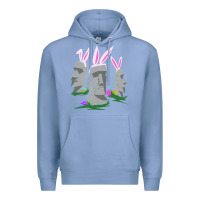 Colony Blue easter island moai figures  cute travelers funny gift Premium Hoodie - maiPhamDesign