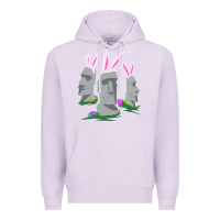 Lilac easter island moai figures  cute travelers funny gift Premium Hoodie - maiPhamDesign